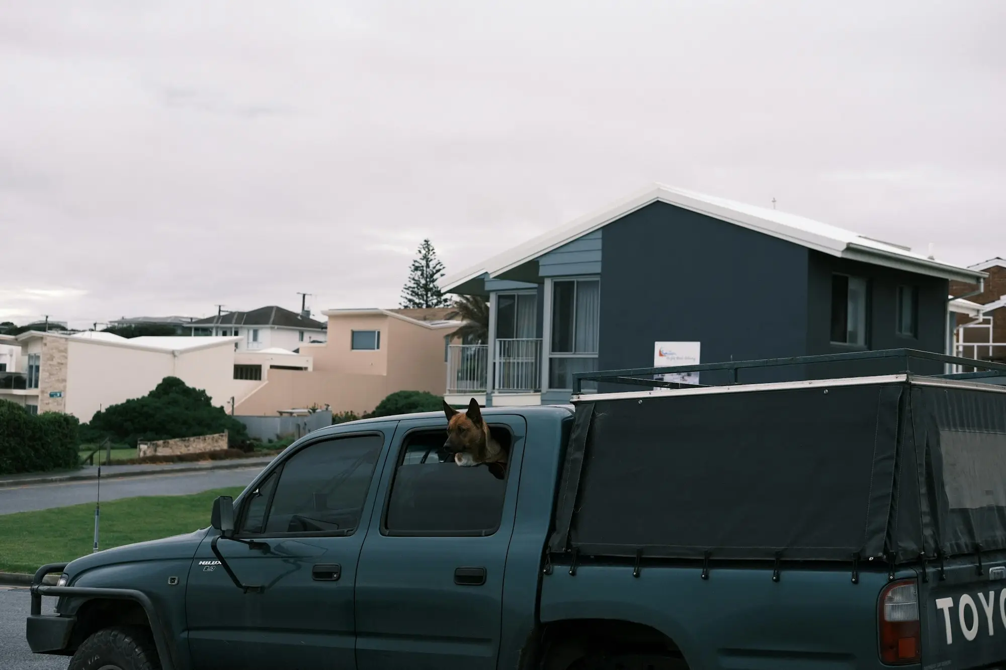 Ute parked outside a suburban home early in the morning in Adelaide
